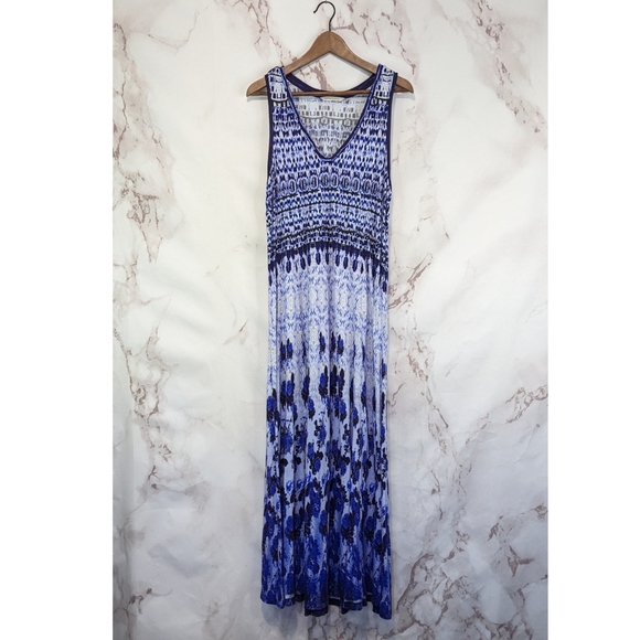 Soft Surroundings Dress Large Petite Maxi Tank Abstract Tie Dye Jersey Mirabelle - Picture 2 of 12
